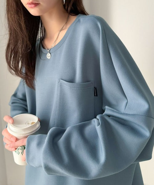 胸ポケット付きドルマンスリーブダンボールトップス / DOLMAN SLEEVE PULLOVER co1010073