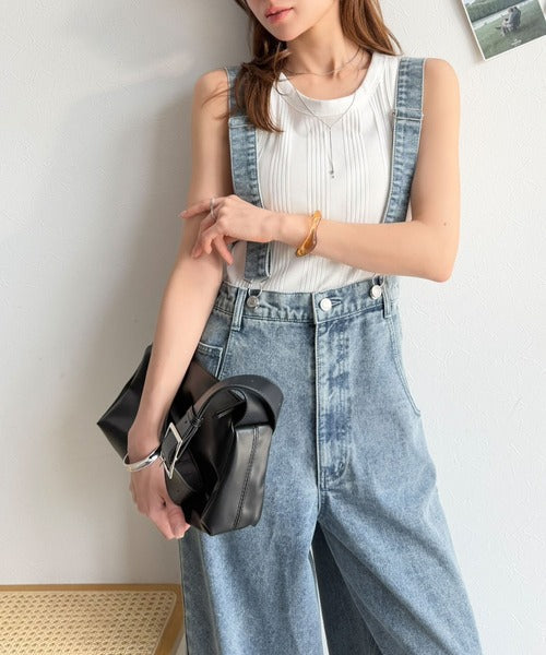 《AYA×クラシカルエルフコラボ》サスペンダーの着脱で印象ガラリ。2wayサスペンダー付きデニム（ワイド） ce1015106