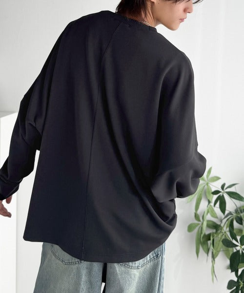 【Classical Origin】「大人シンプル。」ドルマンスリーブダンボール素材ビックTEE（長袖）／Dolman Cardboard Big Tee ao1260455