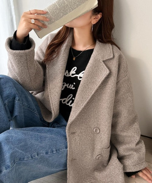 大人の余裕、羽織るだけで美しく。フェイクウールPコート ce1010458