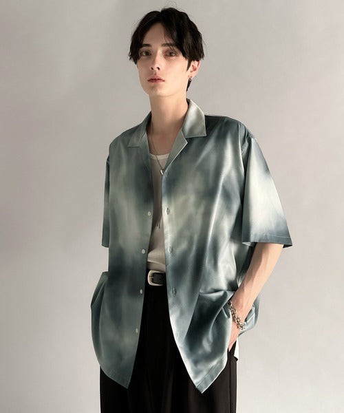 Oversized Drape Half Sleeve Shirt/総柄プリントオーバーサイズドレープ半袖シャツ co1150014