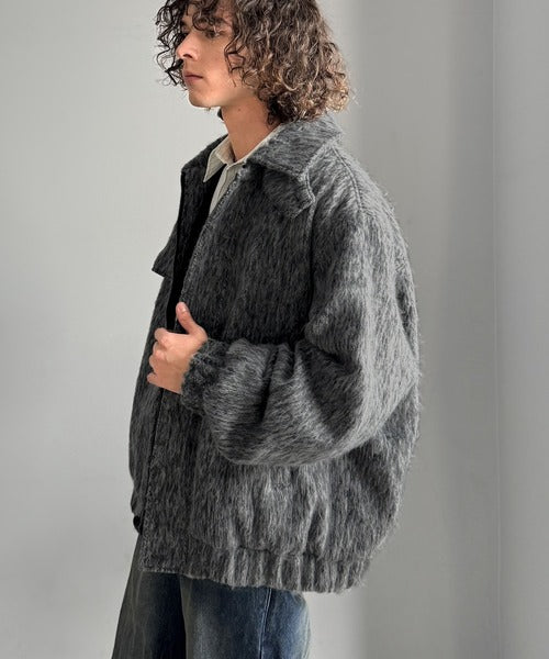 シャギーファー素材2way襟デザインブルゾン／Shaggy Fur 2-Way Collar Design Blouson co1150082