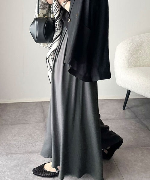 さらり、軽やか。リラックスstyleキマる。レーヨン素材ウエストギャザーフレアシルエットワイドパンツ ce1015084