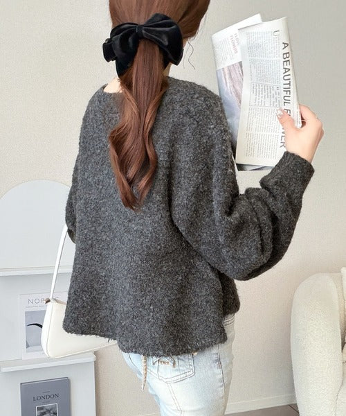 【mily bilet】ふわっと、ずっきゅん♪シルエットに惚れ惚れ。ペプラムニットカーディガン (長袖) mi1029189