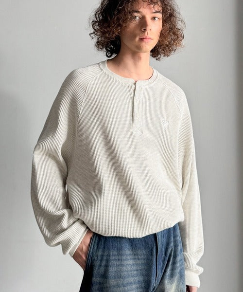 【Classical Origin】「ヘビーウェイト一択。」綿100％ワッフル素材ラグランビッグTシャツ／Cotton 100% Waffle Raglan Big T-Shirt co0780015