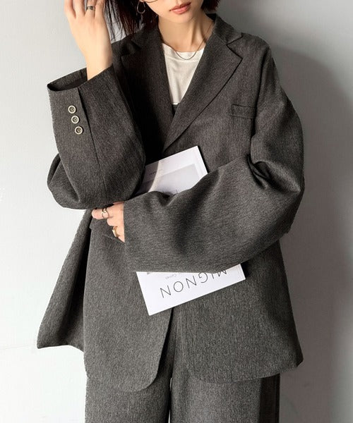 【classical origin】「際立つ、風格。」袖タックオーバーサイズジャケット（長袖）／Tucked sleeves oversized jacket ao1265014