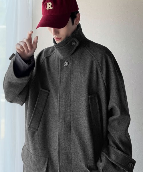 【Classical Origin】「上品さ、極まる」。ロング丈比翼2way衿ステンカラーコート／Long-length concealed 2way bal collar coat ao1265006