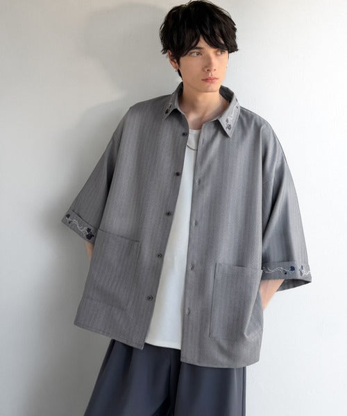 「魅せる服。」刺繍使いシャツジャケット/Embroidery Design Shirt Jacket co1010042