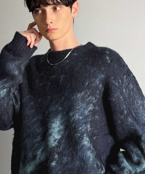 【Classical Origin】「まるで毛布。」モヘアライクシャギー素材クルーネックセーター／Mohair-Like Shaggy Knit Crew Neck Sweater co0780002