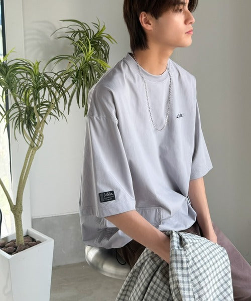 《JaVaジャバコラボ》【接触冷感・吸水速乾機能付き】便利なBIGポケット＆裾ドローコード付き！高機能マイクロメッシュTシャツ jo1150091