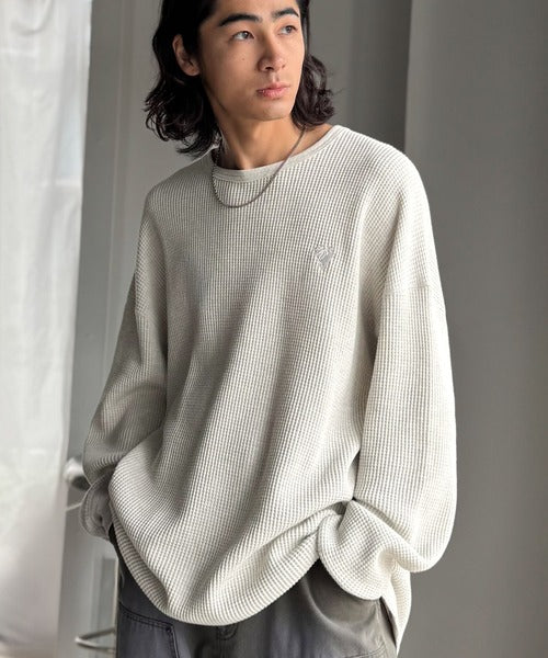 【Classical Origin】「ヘビーウェイト一択。」綿100％ワッフルクルーネックビッグTシャツ／Cotton 100% Waffle Crew Neck Big T-Shirt co0780014