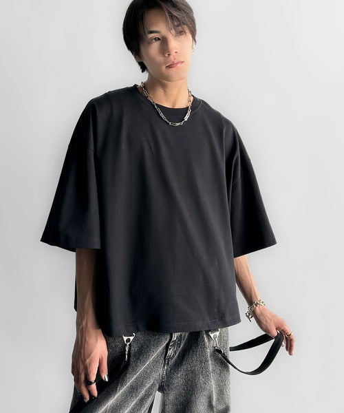 Belt Design Transformable Cropped T-Shirt／脱着式ベルトデザインショート丈Tシャツ co1150015