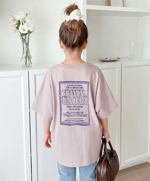 【キッズ】《JaVaジャバコラボ》親子お揃い リンクコーデできちゃう！前後2way 綿100％ロゴプリントTシャツ(半袖) jk1050136