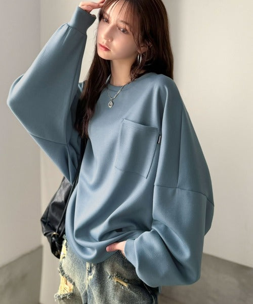 胸ポケット付きドルマンスリーブダンボールトップス / DOLMAN SLEEVE PULLOVER co1010073