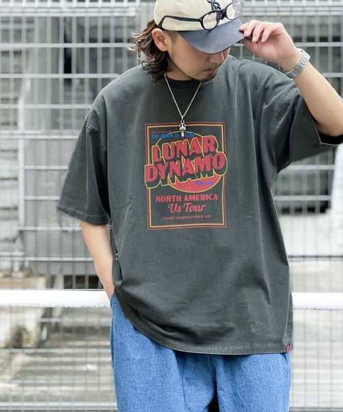 《JaVa ジャバコラボ》キャッチーな大人Tee。綿100%ピグメントロゴビッグTシャツ jv1029024