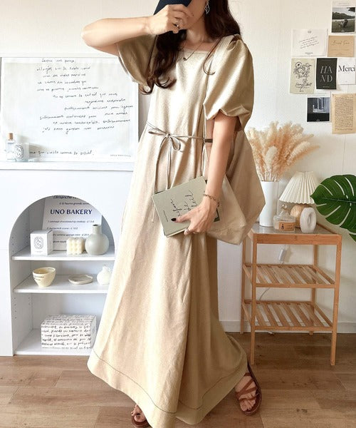 お洒落に差をつける、大人女子。2wayパフスリーブロング丈ワンピース ce1260375