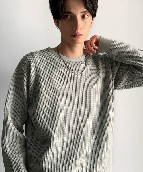 【Classical Origin】「ベーシックの必需品。」サーマルクルーネックニット/Thermal Crew Neck Knit ao1260480