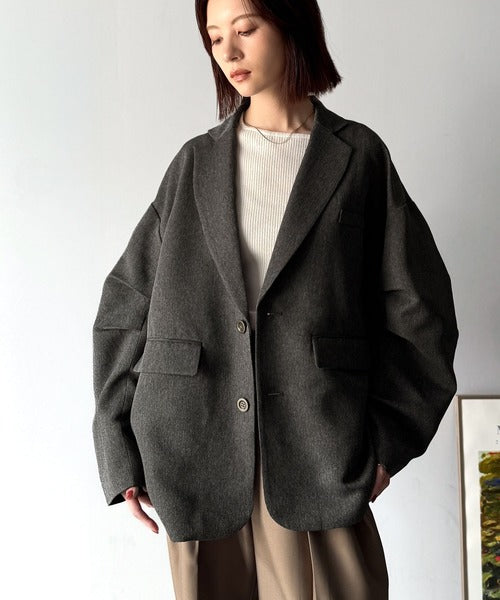 【classical origin】「際立つ、風格。」袖タックオーバーサイズジャケット（長袖）／Tucked sleeves oversized jacket ao1265014