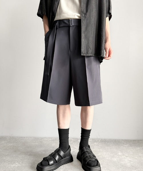「涼やか上品。」ベルト付きルーズシルエットショートスラックス／Belted Design Loose Silhouette Short Slacks co1150020