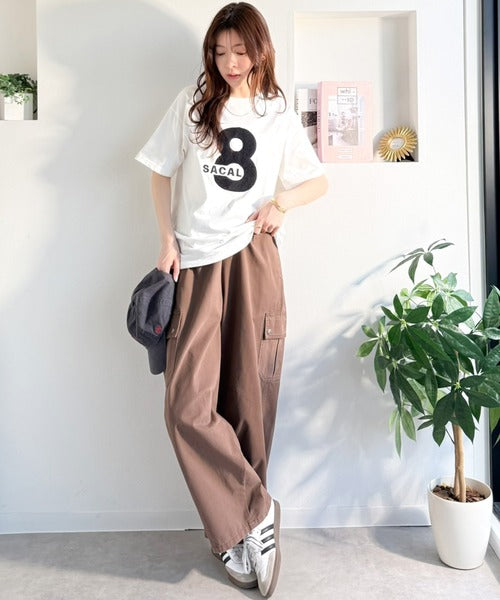 【前後2way】快適素材、立体刺繍がアクセントに♪綿100％デザインナンバリングサガラ刺繍T ce1350008