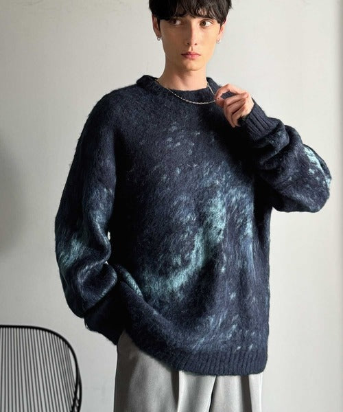 【Classical Origin】「まるで毛布。」モヘアライクシャギー素材クルーネックセーター／Mohair-Like Shaggy Knit Crew Neck Sweater co0780002
