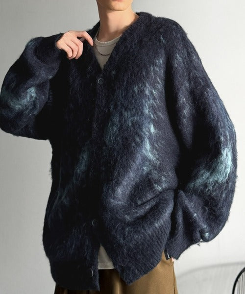 【Classical Origin】「まるで毛布。」モヘアライクシャギー素材Vネックカーディガン／Mohair-Like Shaggy Knit V-Neck Cardigan co0780003