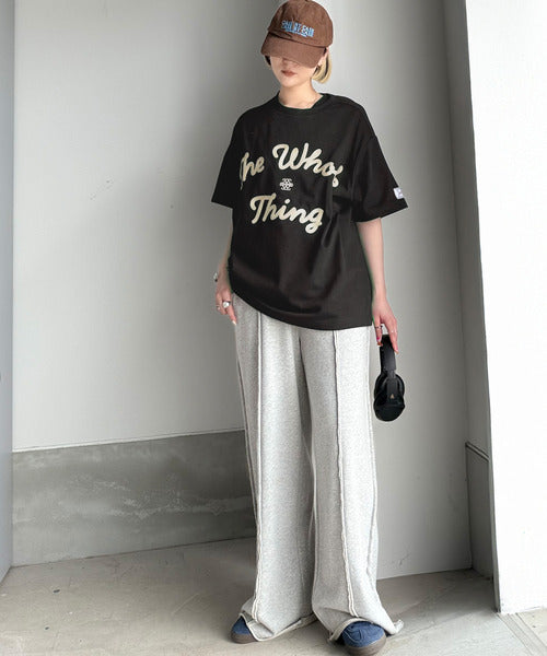 《JaVaジャバコラボ》】“トレンドを纏う”コード刺繍ロゴTシャツ(オーバーサイズ) jm1329032