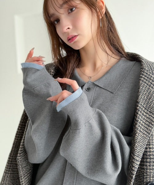 きちんと感に、差し色の遊び心を。ミラノリブ配色ニットシャツ / MILANO RIB COLOR BLOCK KNIT SHIRT co1020004