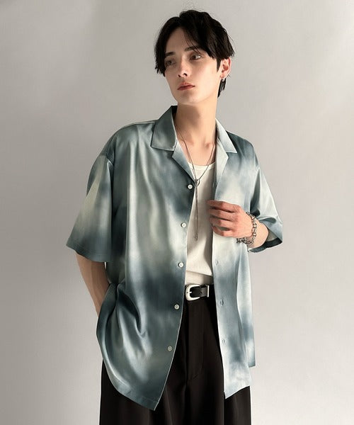 Oversized Drape Half Sleeve Shirt/総柄プリントオーバーサイズドレープ半袖シャツ co1150014