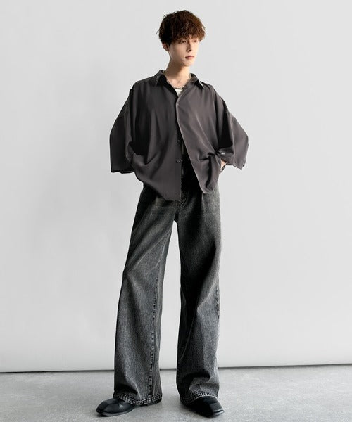 「雰囲気アガる。」衿刺繍ドレープドルマンシャツ／Embroidered Collar Draped Dolman Shirt co1010004
