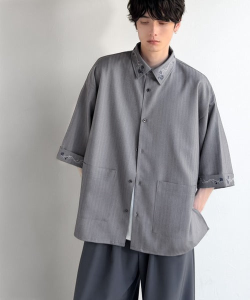 「魅せる服。」刺繍使いシャツジャケット/Embroidery Design Shirt Jacket co1010042