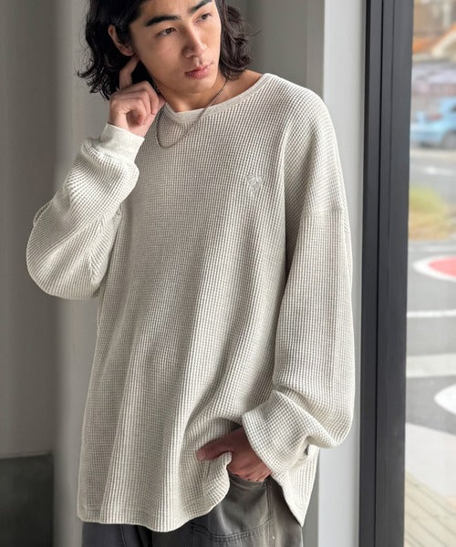 【Classical Origin】「ヘビーウェイト一択。」綿100％ワッフルクルーネックビッグTシャツ／Cotton 100% Waffle Crew Neck Big T-Shirt co0780014