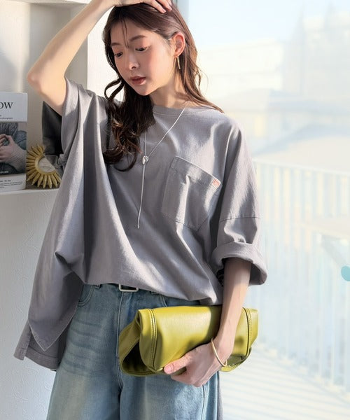 《JaVaジャバコラボ》大人のこなれ感漂う。 綿100％ビッグポケットオーバーサイズTシャツ（半袖） jv1260540