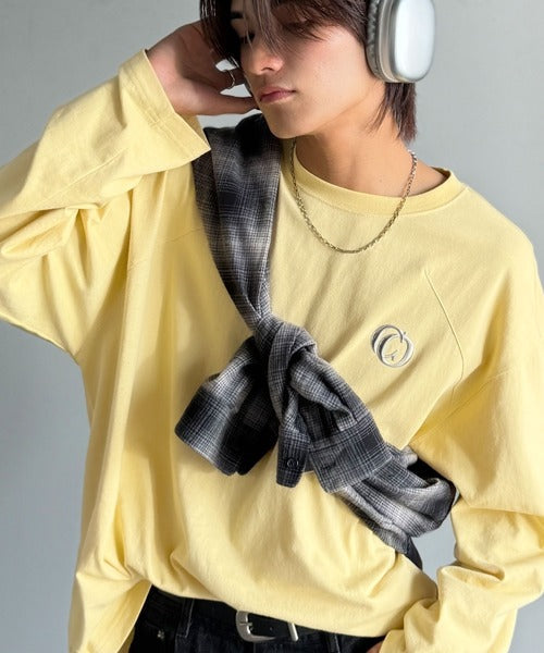【Classical Origin】「1枚でキマる」。Dart Stitching Oversized T-Shirt／綿100％ダーツ切り替えオーバーサイズTシャツ（長袖） co1150037