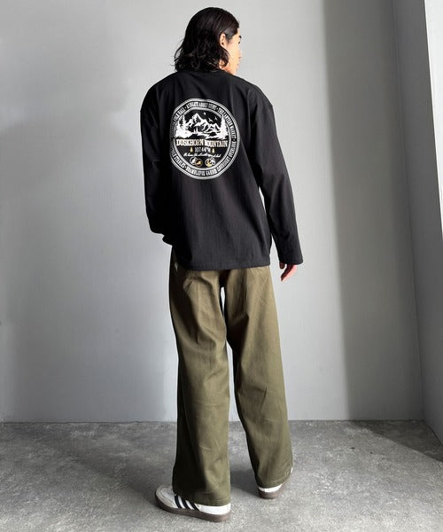 《JaVaジャバコラボ》程よいストリート感で幅広いスタイルにマッチ。 綿100%アドベンチャーマウンテンTシャツ（長袖） jo1150068
