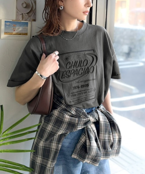 《JaVaジャバコラボ》シンプル派にも推したい！綿100％グラフィック刺繍Tシャツ（半袖） jv1050356