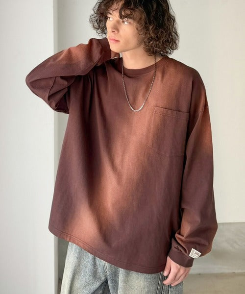 《JaVaジャバコラボ》垢抜け！大人のストリートstyleを作る。綿100％スプレーダイオーバーサイズTシャツ（長袖） jm1020358