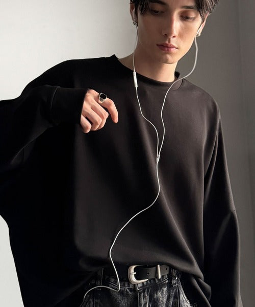 【Classical Origin】「大人シンプル。」ドルマンスリーブダンボール素材ビックTEE（長袖）／Dolman Cardboard Big Tee ao1260455