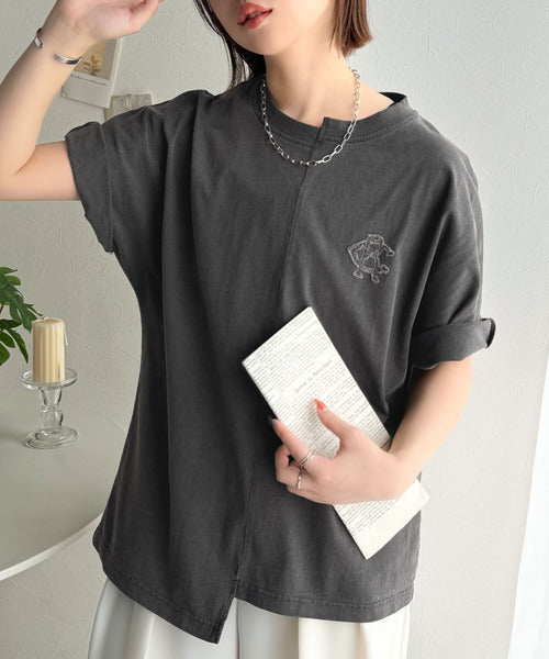 《JaVaジャバコラボ》綿100％!こだわり満載の自信アイテム☆切替BODYロゴTシャツ（半袖） jv1330014