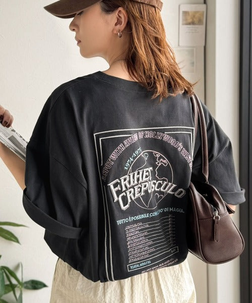 《JaVaジャバコラボ》背中で語る。綿100％バックグラフィック刺繍Tシャツ（半袖） jv1050357