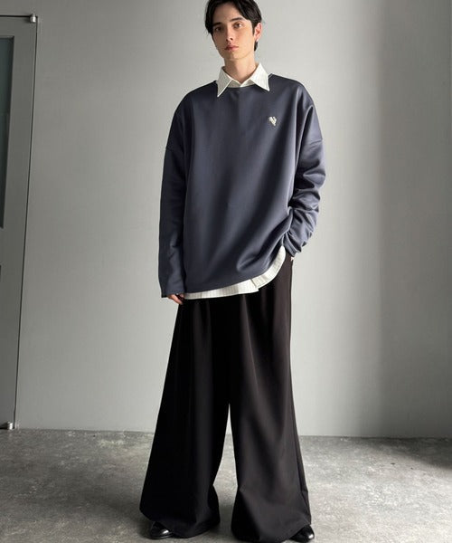 【Classical Origin】「洗練モードな一枚」。Double-Knit Fabric Thumb Hole Dolman T-Shirt／ダンボール素材サムホール付きドルマンTシャツ（長袖） co1010031