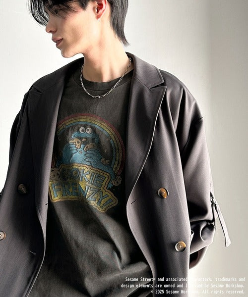 大人カジュアルにハマる。綿100％セサミキャラピグメント加工ビッグTシャツ cm1330004