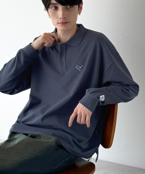 【Classical Origin】「上質な日常。」胸刺繍入り鹿の子ポロシャツ（長袖）／Embroidery Basic Polo Shirt co1150052