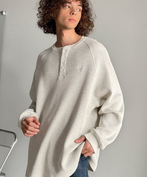 【Classical Origin】「ヘビーウェイト一択。」綿100％ワッフル素材ラグランビッグTシャツ／Cotton 100% Waffle Raglan Big T-Shirt co0780015