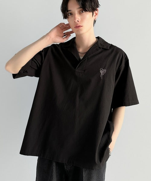 Cotton100%  Ripstop Open Collar Pullover Shirt／コットン100％リップストップ素材オープンカラープルオーバーシャツ co1150012