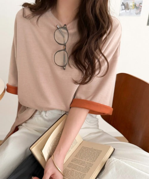 《JaVaジャバコラボ》ゆるシルエットに、ひとさじのアクセント。オーバーサイズ配色BIGTEE jv1110190