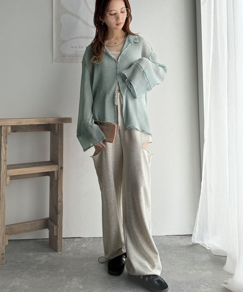大人の抜け感。シアー楊柳素材カーディガンブラウス（長袖） ce1240084