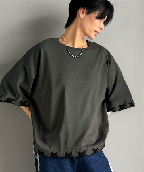トレンドライクなゆるシルエット。【メンズ】ステッチデザインTシャツ（半袖） cm1010407