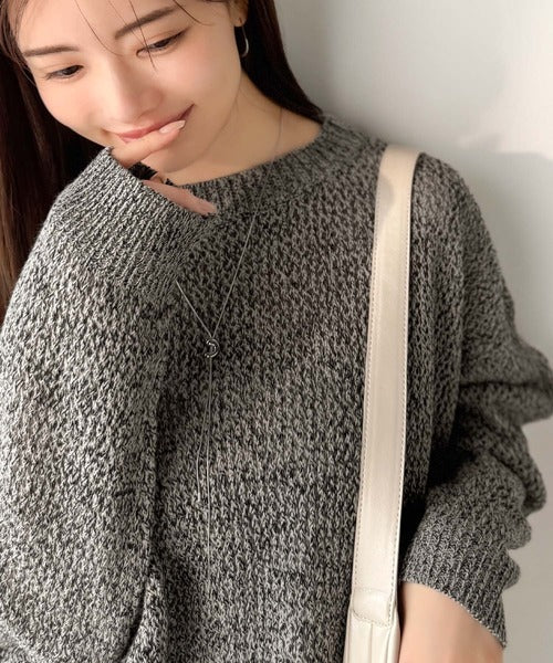 《JaVaジャバコラボ》肌見せも着心地も、大人仕様。ルーズシルエットメッシュ編みニット（長袖） jv1380001