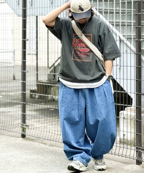 《JaVa ジャバコラボ》キャッチーな大人Tee。綿100%ピグメントロゴビッグTシャツ jv1029024